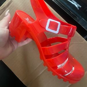 Jelly red sandals